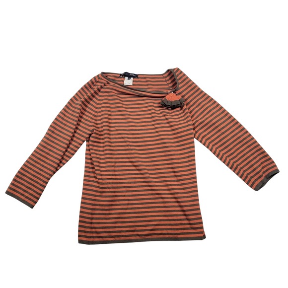 Les Copains Sweaters - Les Copains Sweater Women's‎ Sz 46 Orange Brown Striped Italian Luxury